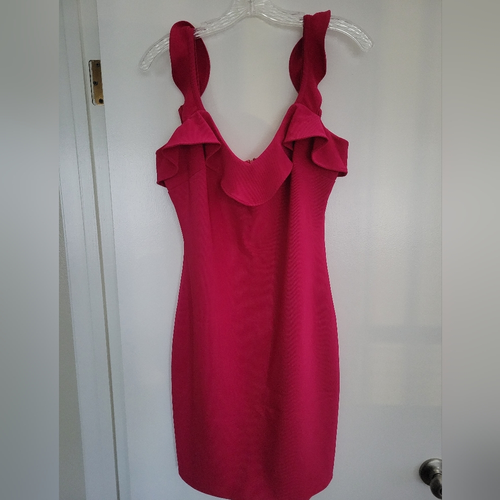 Guess Ruffle Fuschia dress size 10